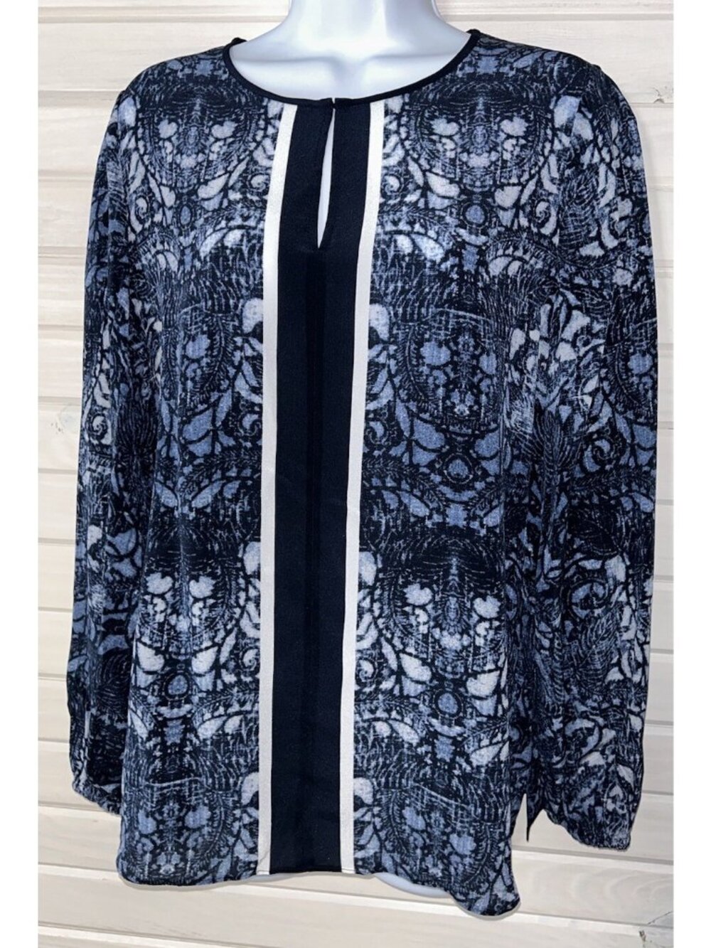 Kobi Halperin Sz SMALL Bianca Silk Blouse Blue Medallion Print MSRP $378 EUC